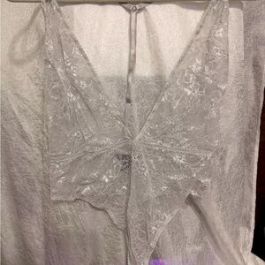 Victoria's Secret Sheer Lace Chemise in Cream